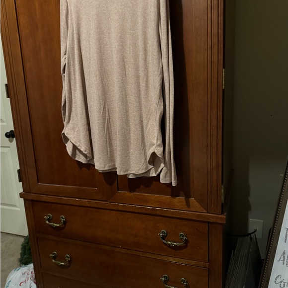 Women's Long Sleeve Beige Top - Picture 2 of 4